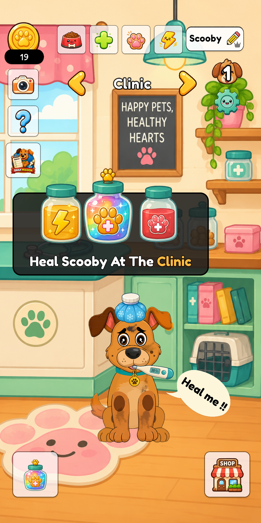 Scooby in the clinic